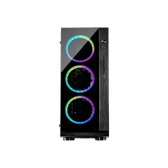 Komponenter - Inter-Tech W-III RGB Chassi - Miditower med fyra fläktar - RGB med fjärrkontroll