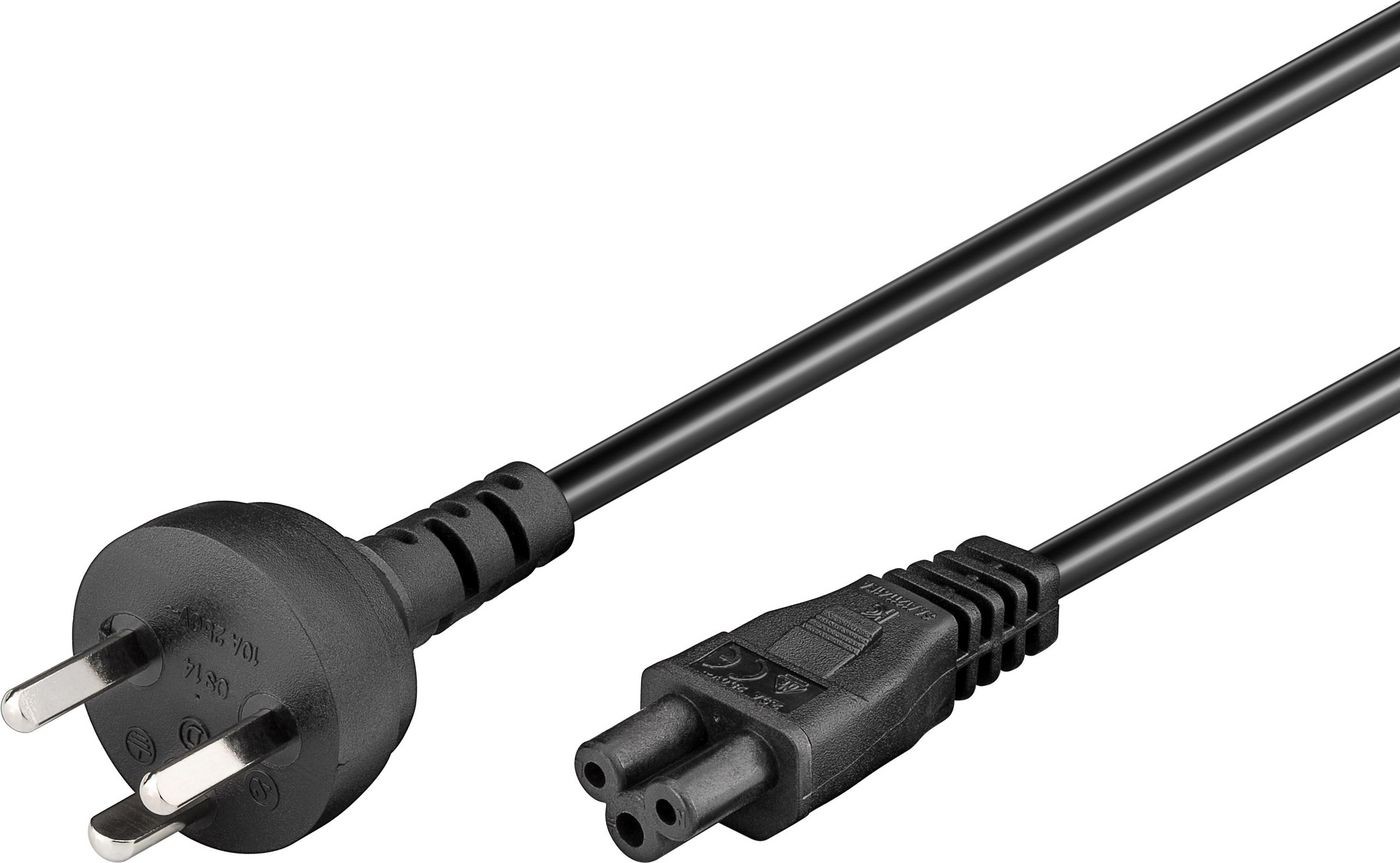 DK Strömkabel till bärbara datorer 1M Denmark Plug IEC 60320 C5 Mickey Mouse (beg)