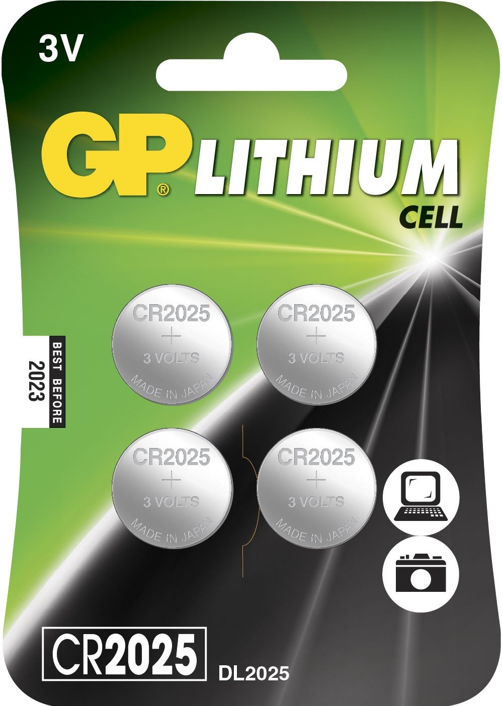 GP CR2025 Lithium 4-Pack knappcellsbatterier