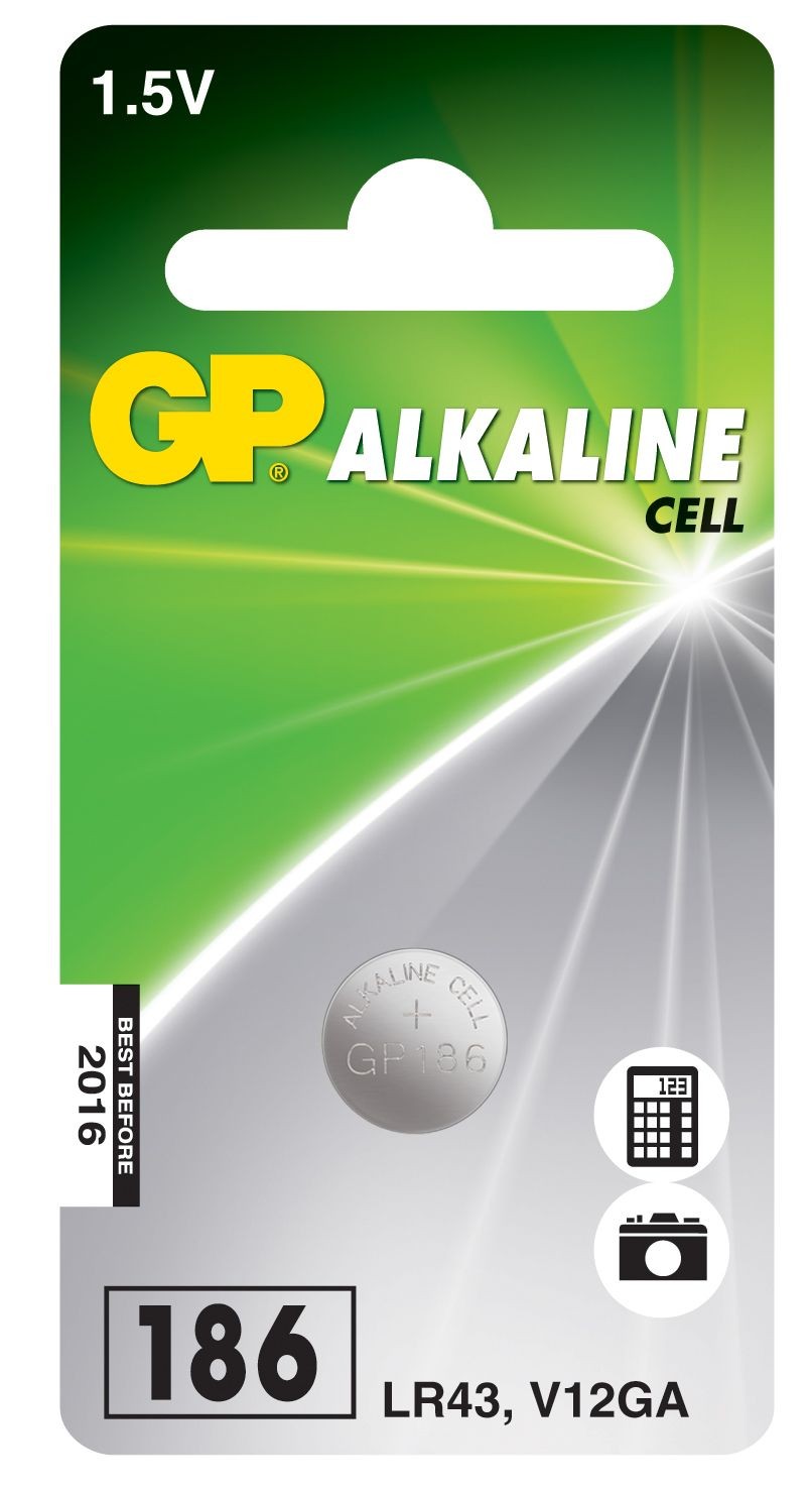 GP Batteries GP186F / LR43 Alkaliskt 1.5 V 1-Pack knappcellsbatteri