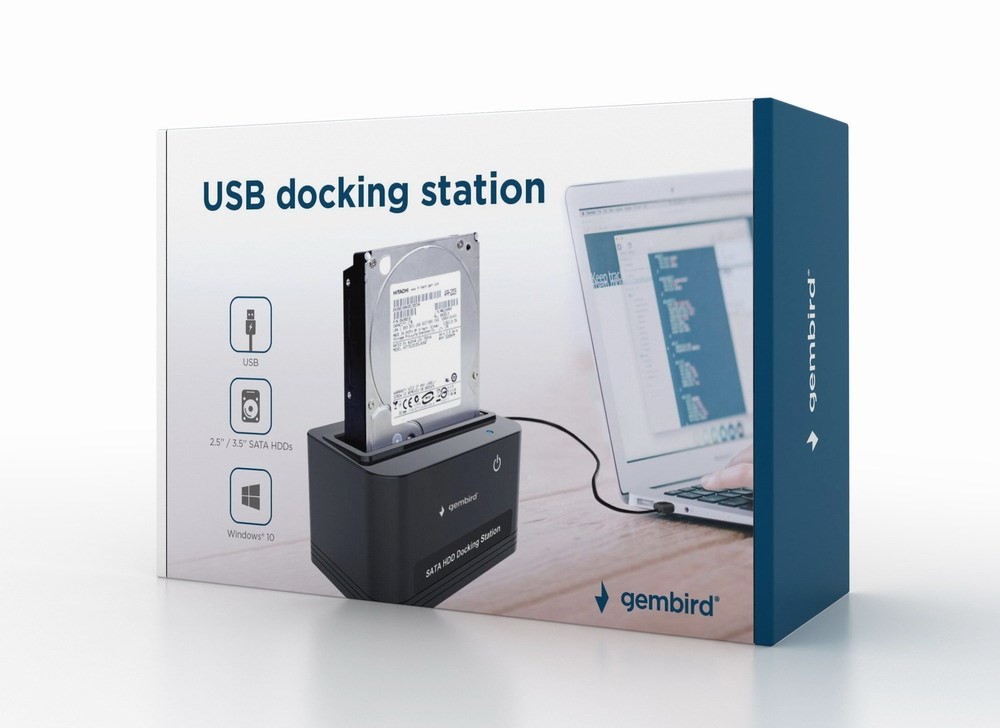 USB 2.0-dockningsstation för 2.5" och 3.5" SATA-hårddiskar