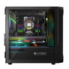 Komponenter - Logic PORTOS Mini Tower chassi ARGB med Tempered glass Black (NY)