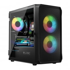 Komponenter - Logic PORTOS Mini Tower chassi ARGB med Tempered glass Black (NY)