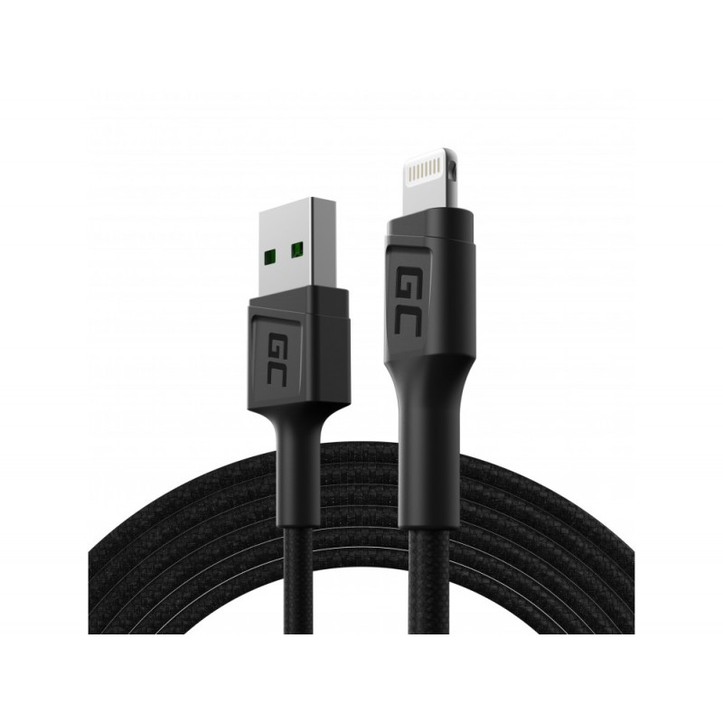Laddare och kablar - Green Cell Lightningkabel i flera längder med quick charge 2.4A