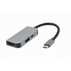 Cablexpert USB-C Multiport till HDMI/USB 3.0/USB-C-adapter 4K@30Hz 2K@60Hz PD 87W