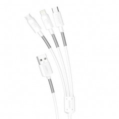 Laddare och kablar - Laddningskabel 3-i-1 USB 2.0 till USB-C, Lightning och microUSB