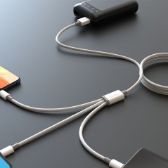 Laddare och kablar - Laddningskabel 3-i-1 USB 2.0 till USB-C, Lightning och microUSB