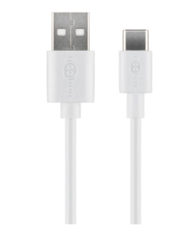 USB-C till USB-kabel i flera längder, vit (1 meter)