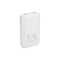 Portabla batterier - Deltaco Powerbank 10 000 mAh, 2x USB-A, 1x USB-C, vit