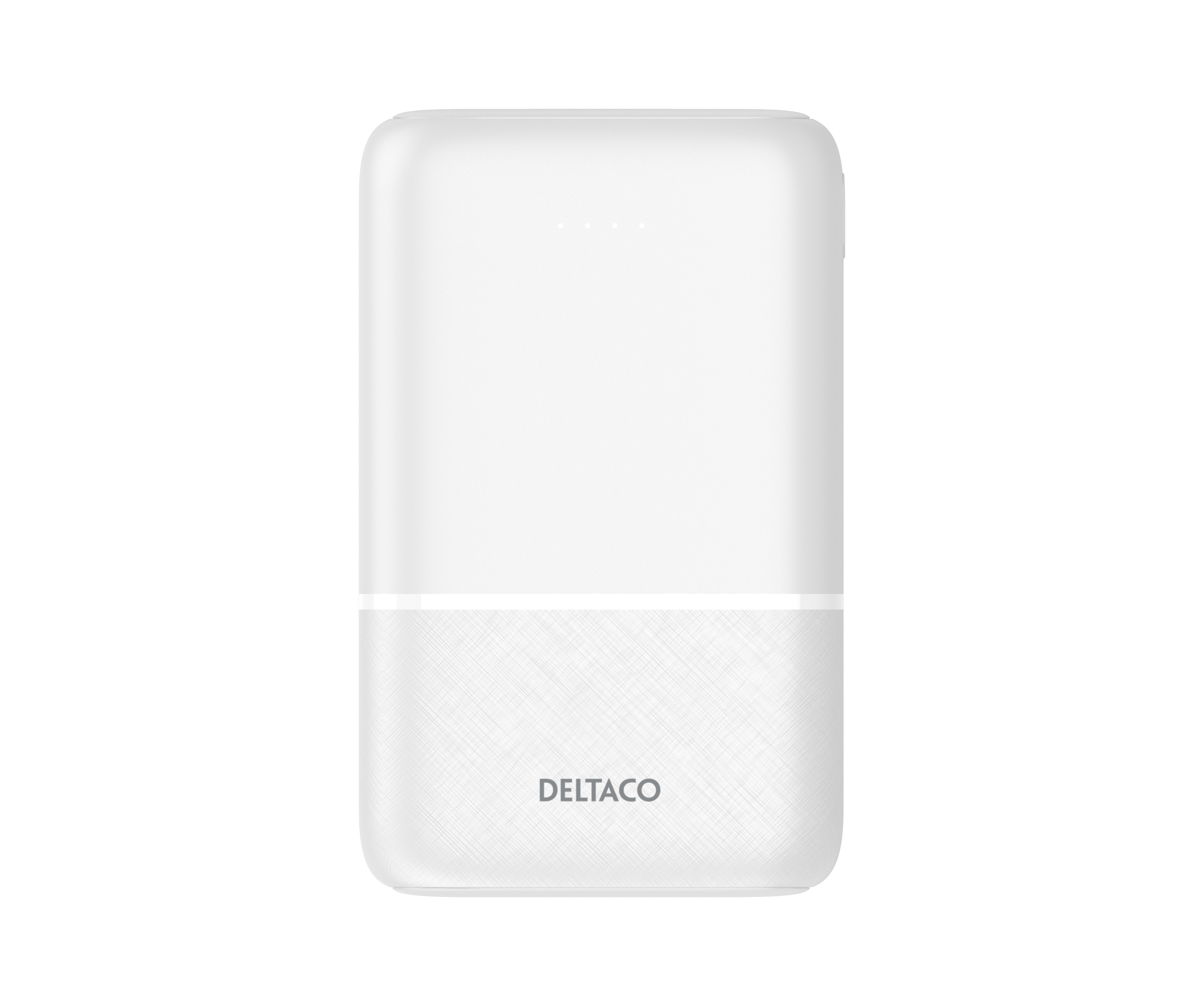 Deltaco Powerbank 10 000 mAh, 2x USB-A, 1x USB-C, vit
