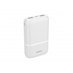 Portabla batterier - Deltaco Powerbank 10 000 mAh, 2x USB-A, 1x USB-C,10.5W, 2.1A, vit