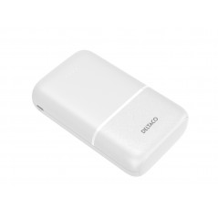 Portabla batterier - Deltaco Powerbank 10 000 mAh, 2x USB-A, 1x USB-C, vit