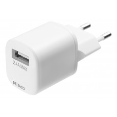 Mobiltillbehör - MFi Väggladdare med 1M USB-A till Lightningkabel, 2.4A 12W,  vit