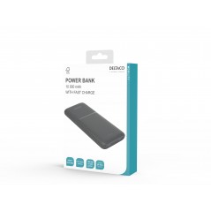 Portabla batterier - Deltaco Powerbank 10 000 mAh, 2x USB-A, 1x USB-C, QuickCharge max 20W, svart