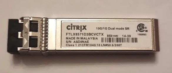 Citrix FTXL8574D3BCVCTX 10 Gbit/s SFP+ transceiver (beg)