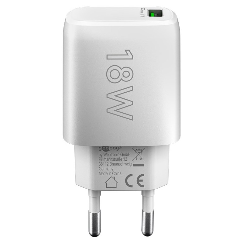 Laddare och kablar - USB-strömadapter med 18 Watt snabbladdning (QC 3.0)