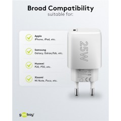 Laddare och kablar - Goobay Snabbladdande Strömadapter GaN med USB-C PD (Power Delivery) 25W