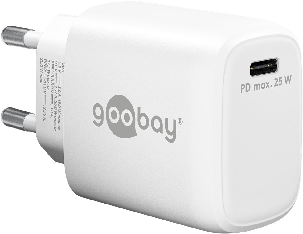 Goobay Snabbladdande Strömadapter GaN med USB-C PD (Power Delivery) 25W