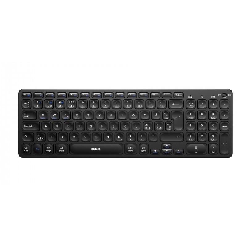Trådlösa tangentbord - Deltaco TB-902 trådlöst tangentbord med laddningsbart batteri (Bluetooth & USB)