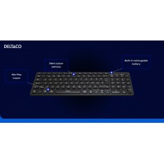 Trådlösa tangentbord - Deltaco TB-902 trådlöst tangentbord med laddningsbart batteri (Bluetooth & USB)
