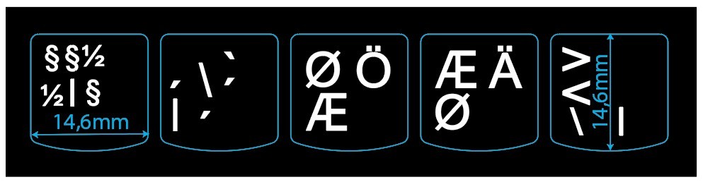 Klistermärken för Lenovo tangentbord nordisk layout (SE/DK/NO/FI) 5-keys