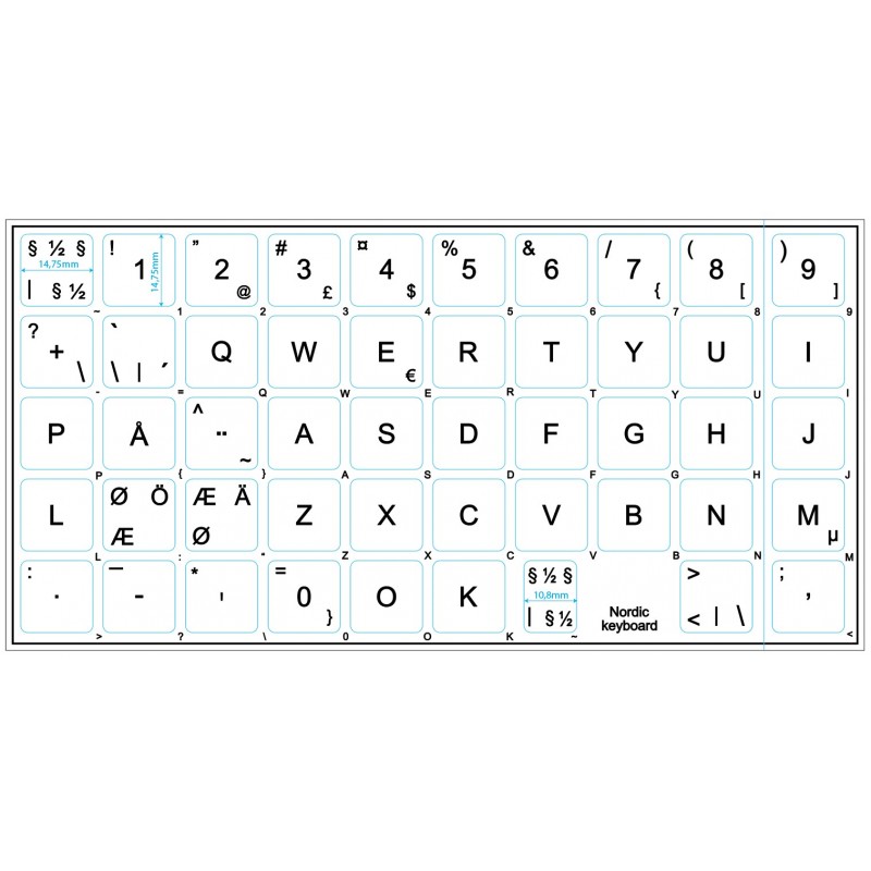 Övriga tillbehör - Klistermärken för utländska tangentbord, Nordisk (SE/DK/FI/NO)