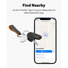Resetillbehör - MiLi MiTag Location Finder bluetooth-tracker med fodral (vit)