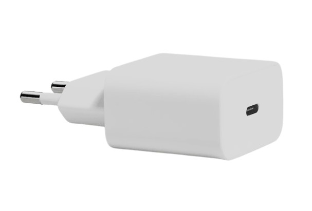 Universal 18W USB-C väggladdare/strömadapter, vit (bulk)