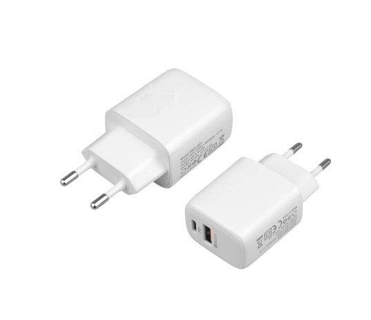 Universal 18W USB-A och USB-C väggladdare med PD/QC3.0 (bulk) (ej för iphone 15/16)