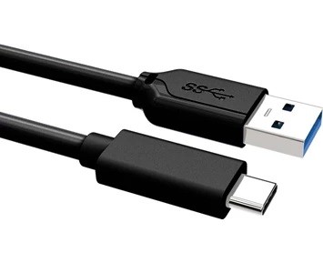 USB-C till USB-kabel 1 meter, svart (bulk) (1 meter)