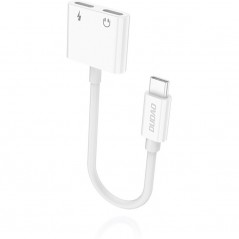 USB-C - Dudao L13C USB-C till 2x USB-C-adapter för hörlurar och laddning
