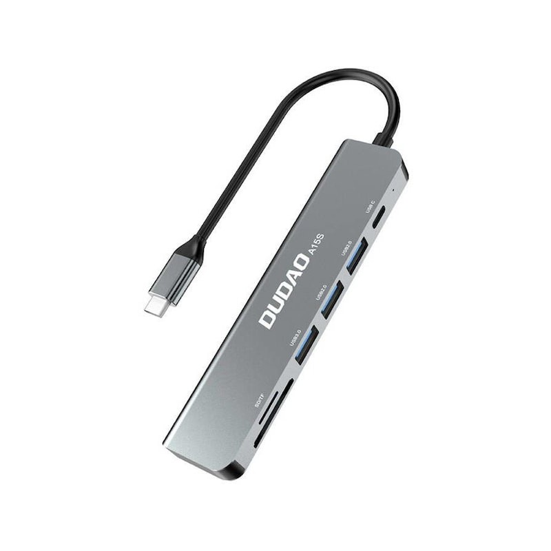 USB-C hubb - Dudao USB-C-hubb 6-i-1 Multiport till USB-C/3xUSB 3.0/SD-kort-adapter PD 60W