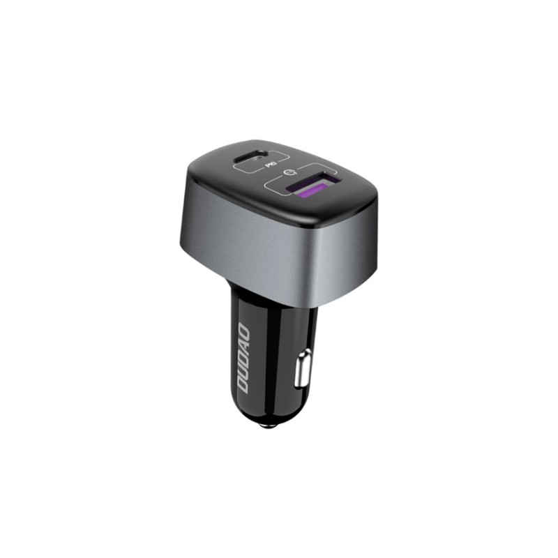 Laddare och kablar - Dudao snabbladdande USB-billaddare med USB-A och USB-C PD 60W