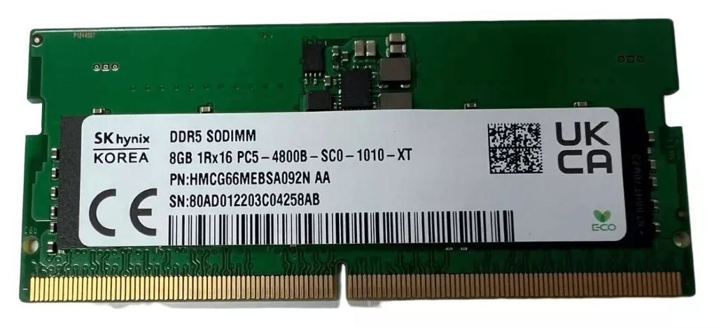 Hynix 8GB DDR5 PC5 4800Mhz SO-DIMM RAM-minne till laptop (new pulled)