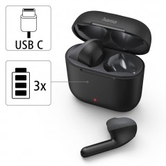 In-ear - Hama Freedom True Wireless In-Ear BlueTooth Headset, vit/svart/rosa