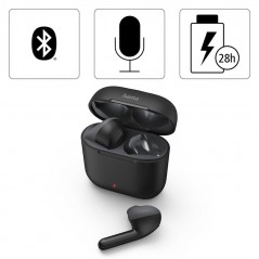 In-ear - Hama Freedom True Wireless In-Ear BlueTooth Headset, vit/svart/rosa