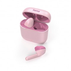 In-ear - Hama Freedom True Wireless In-Ear BlueTooth Headset, vit/svart/rosa