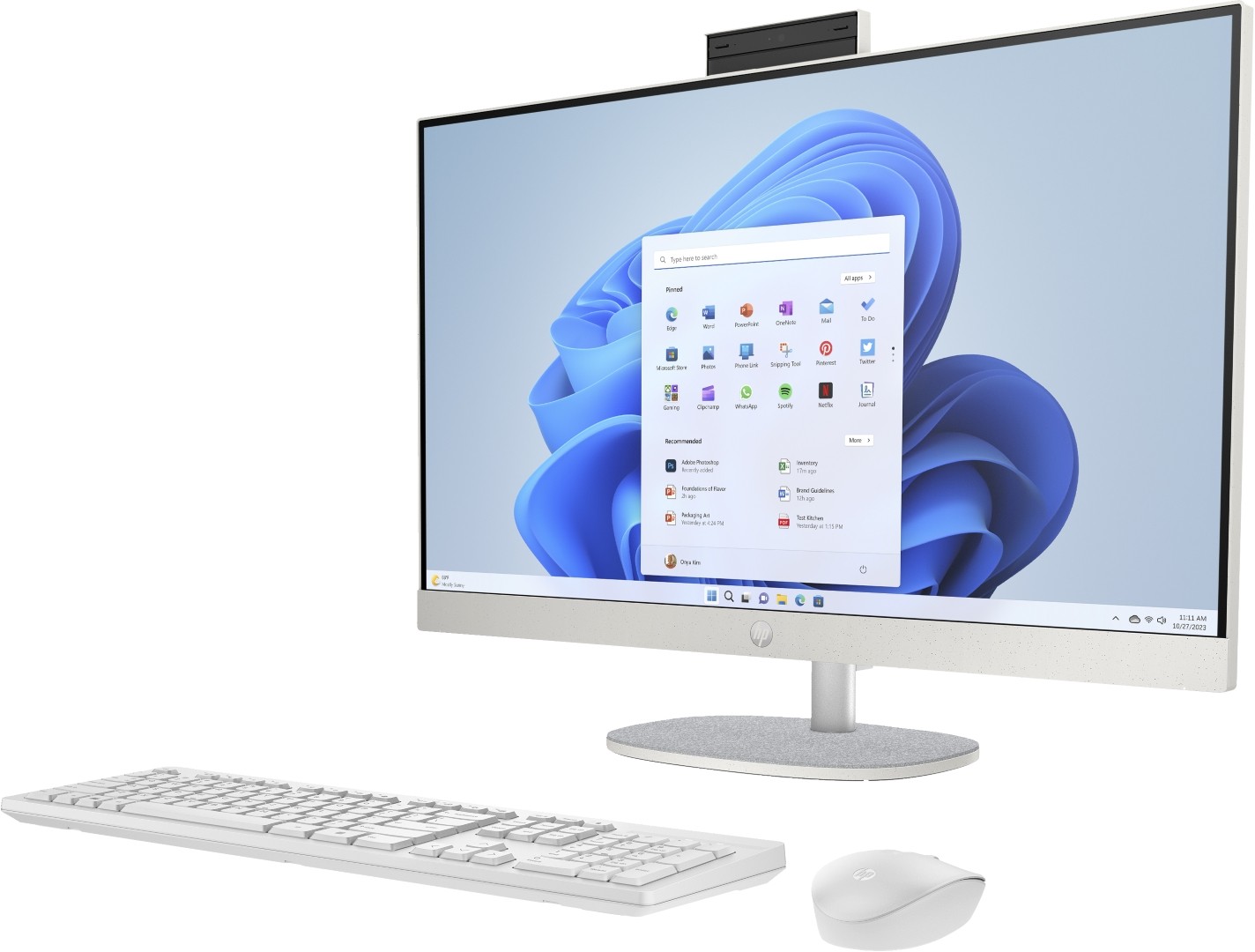 HP All-in-One 27-cr0037no 27" Full HD Ryzen 5 8GB 512GB SSD Win 11 demo