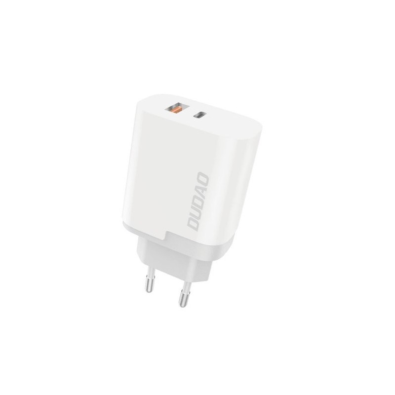 Väggladdare mobiltelefon - Dudao snabbladdande USB-C och USB-A strömadapter 22.5W