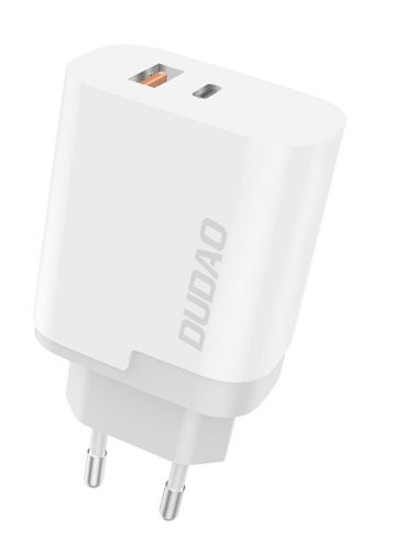 Dudao snabbladdande USB-C och USB-A strömadapter 22.5W
