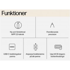 Pekpenna till surfplatta - HP Zenvo Pen laddningsbar MPP 2.0 lutningskänslig penna (fyndvara)