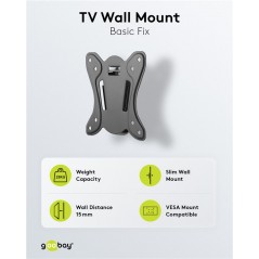 Väggfäste TV - Goobay väggfäste VESA för monitor och TV 23 - 42"