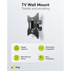 Väggfäste TV - Goobay tiltbart väggfäste VESA för monitor och TV 23 - 42"