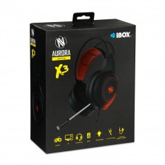 Gamingheadset - iBox Aurora X3 gamingheadset med LED-belysning 2x 3.5 AUX inkl AUX adapter