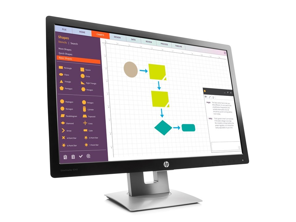 HP EliteDisplay E242 24-skärm med IPS-panel (beg med repa på skärm)
