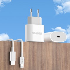 Laddare och kablar - Dudao kompakt strömadapter och laddare med USB-C 20W inkl lightning-kabel