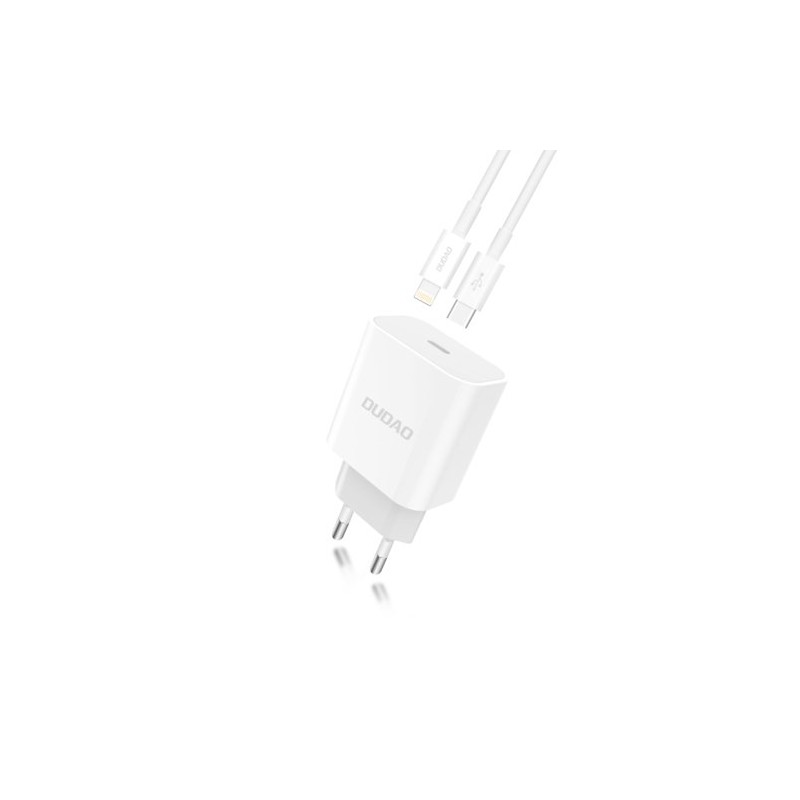 Laddare och kablar - Dudao kompakt strömadapter och laddare med USB-C 20W inkl lightning-kabel