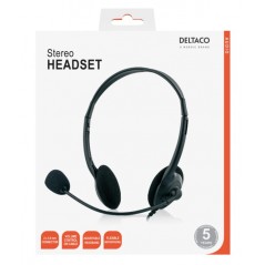 Chatheadset - Deltaco headset med 2x 3.5mm