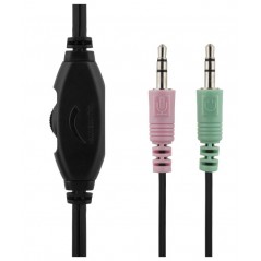 Deltaco headset med 2x 3.5mm