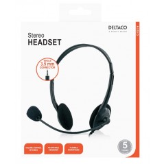 Chatheadset - Deltaco headset 1x 3.5 mm 4-polig